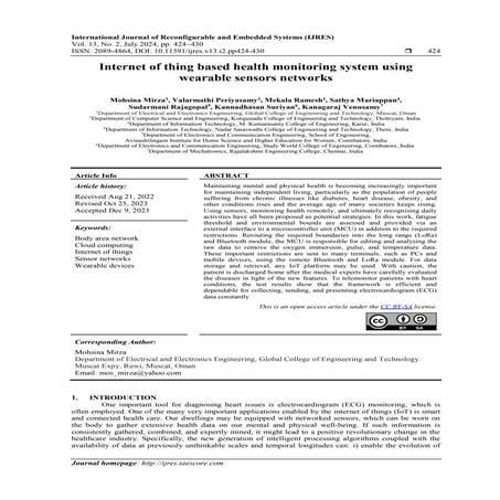 Internet of thing based health monitoring system using wearable sensors networks