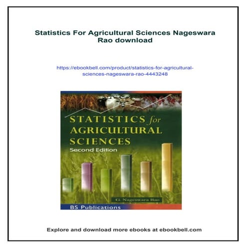 Statistics For Agricultural Sciences Nageswara Rao