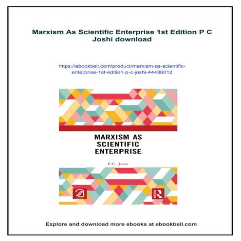 Marxism As Scientific Enterprise 1st Edition P C Joshi | PDF