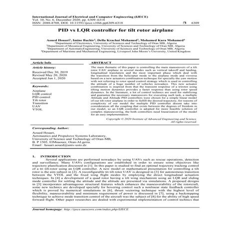 PID vs LQR controller for tilt rotor airplane | PDF