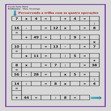 Percorrendo a trilha com as quatro operações | PDF