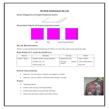 Differen types of seam