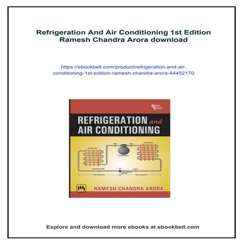 Refrigeration And Air Conditioning 1st Edition Ramesh Chandra Arora