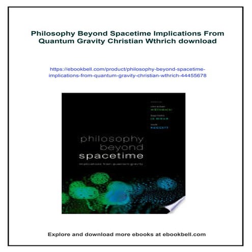 Philosophy Beyond Spacetime Implications From Quantum Gravity Christian ...