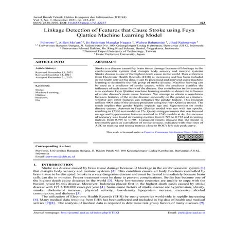Linkage Detection of Features that Cause Stroke using Feyn Qlattice Machine L...