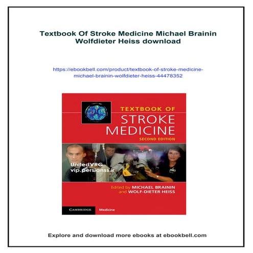 Textbook Of Stroke Medicine Michael Brainin Wolfdieter Heiss | PDF