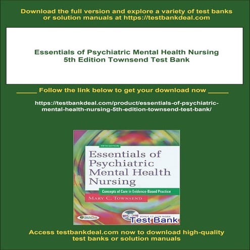 Essentials of Psychiatric Mental Health Nursing 5th Edition Townsend ...