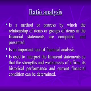 Ratio Analysis Ppt