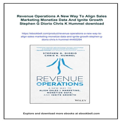 Revenue Operations A New Way To Align Sales Marketing Monetize Data And Ignit...
