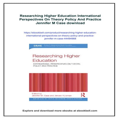 Researching Higher Education International Perspectives On Theory Policy And ...