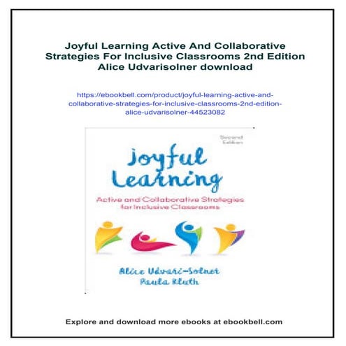 Joyful Learning Active And Collaborative Strategies For Inclusive Classrooms ...