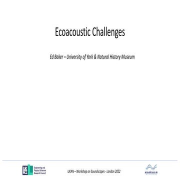 Ecoacoustic Challenges: UKAN Soundscapes Workshop