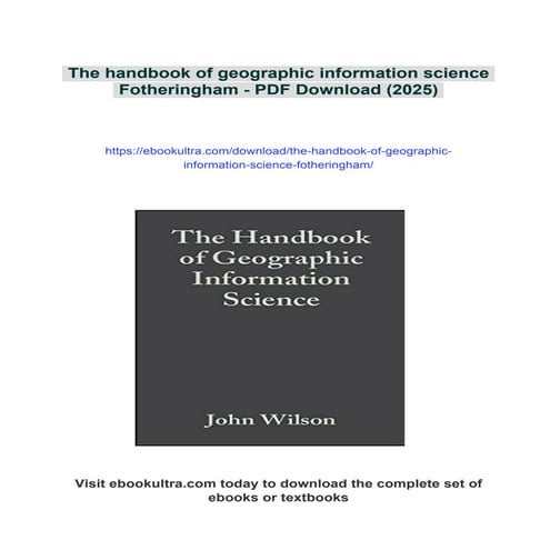 The handbook of geographic information science Fotheringham | PDF