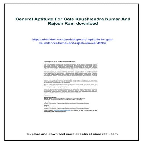 General Aptitude For Gate Kaushlendra Kumar And Rajesh Ram