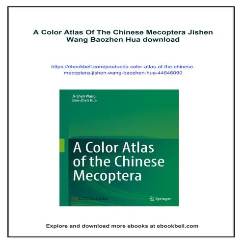 A Color Atlas Of The Chinese Mecoptera Jishen Wang Baozhen Hua
