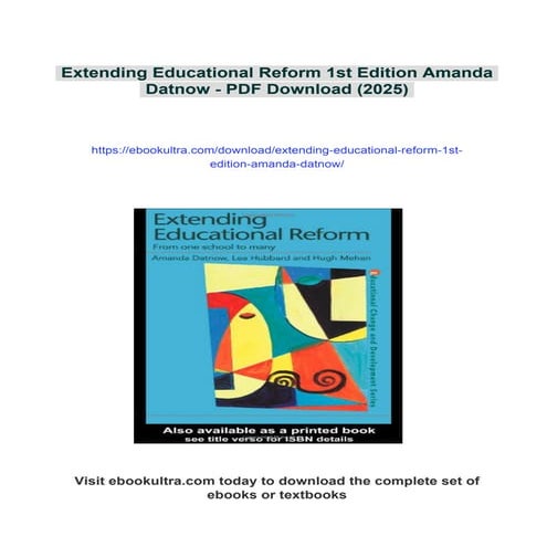 Extending Educational Reform 1st Edition Amanda Datnow | PDF