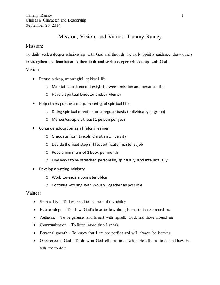 Mission, Vision, Values