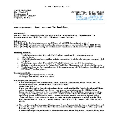 Instrument  Technician  (1)