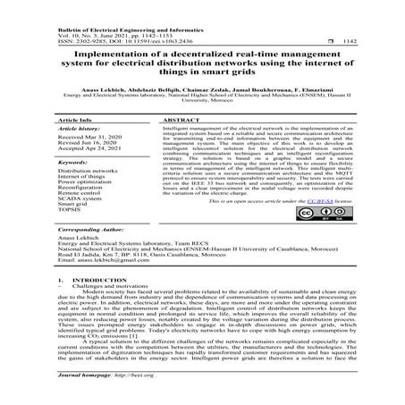 Implementation of a decentralized real-time management system for electrical ...