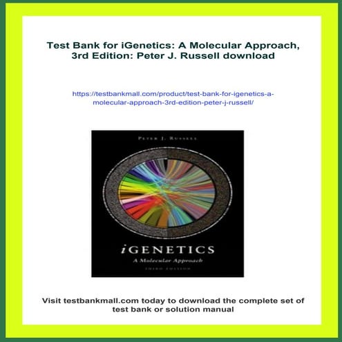 Test Bank for iGenetics: A Molecular Approach, 3rd Edition: Peter J ...