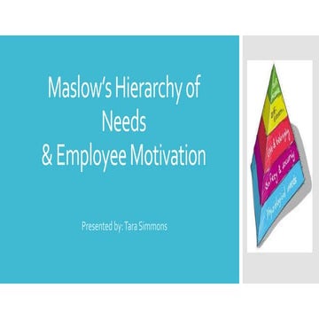 Maslow and Employee Motivation FINAL