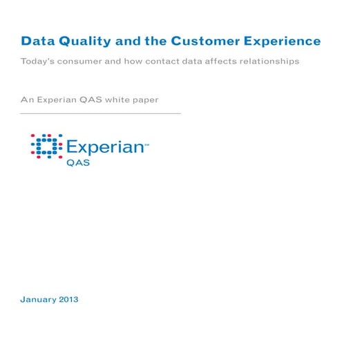 Data Quality and the Customer Experience