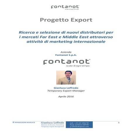 20160429_Gianluca Loffredo_Progetto Export_Fontanot S.p.A.