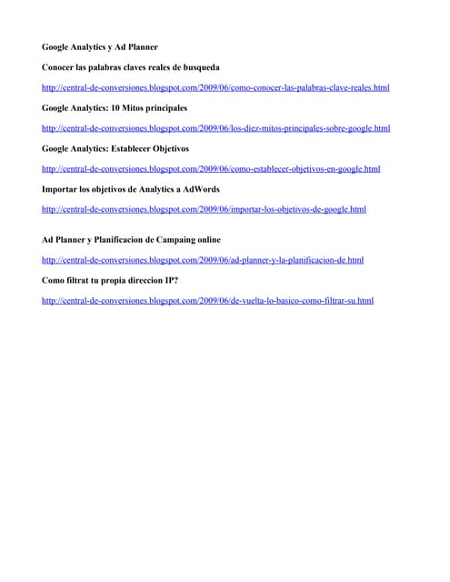 Google Analytics & Ad Planner