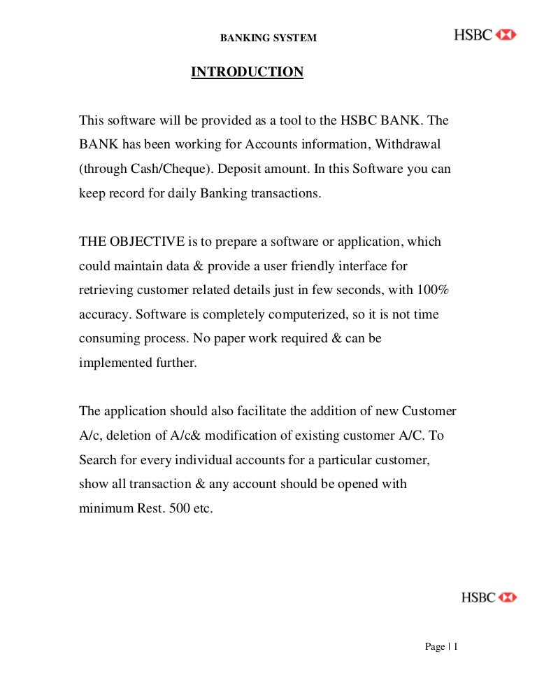 Dissertation banking system