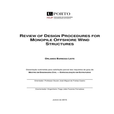 REVIEW OF DESIGN PROCEDURES FOR MONOPILE OFFSHORE WIND STRUCTURES | PDF