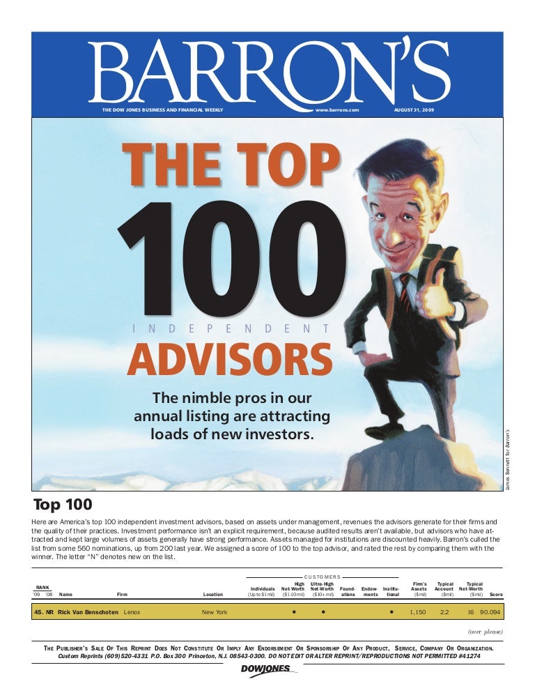 Barron’s Top 100 Financial Advisors CRN125084