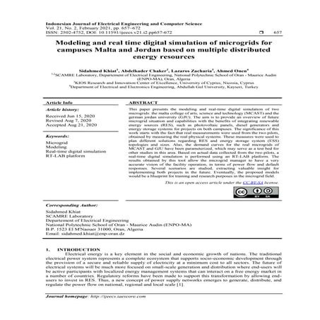Modeling and real time digital simulation of microgrids for campuses Malta an...