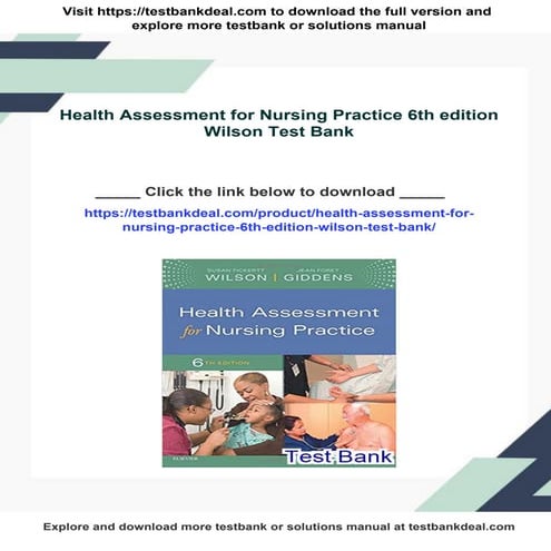 Health Assessment for Nursing Practice 6th edition Wilson Test Bank | PDF