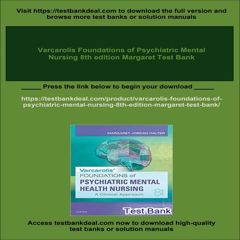 Varcarolis Foundations of Psychiatric Mental Nursing 8th edition ...