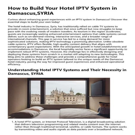 How to Build Your Hotel IPTV System in Damascus，SYRIA | PDF