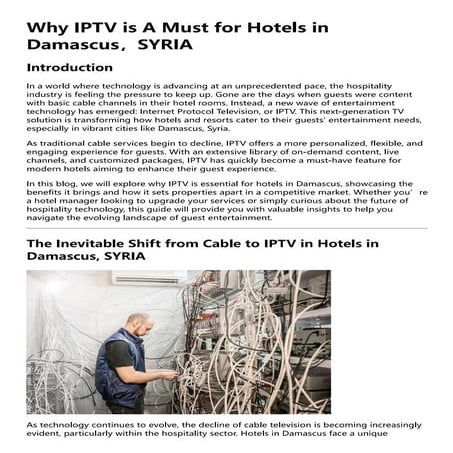 Why IPTV is A Must for Hotels in Damascus，SYRIA | PDF