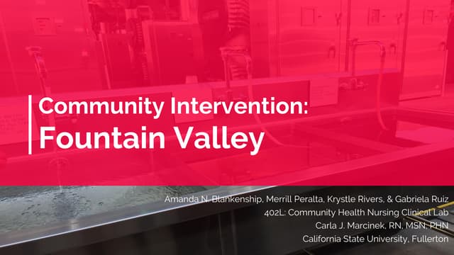 Copy of Community Intervention