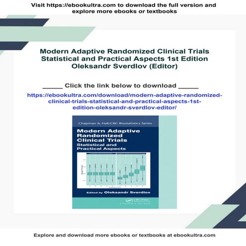 Modern Adaptive Randomized Clinical Trials Statistical and Practical Aspects ...