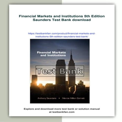 Financial Markets and Institutions 5th Edition Saunders Test Bank | PDF