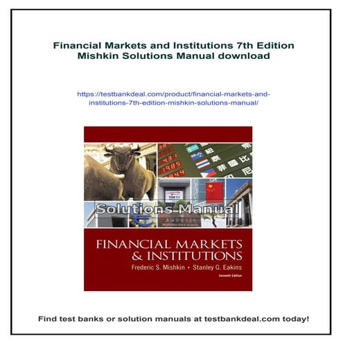 Financial Markets and Institutions 7th Edition Mishkin Solutions Manual ...