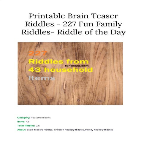 227 fun brain family friendly riddles