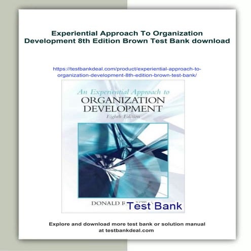 Experiential Approach To Organization Development 8th Edition Brown Test Bank