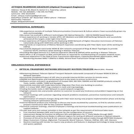 Cv Project manager & solution architect ftth | PDF