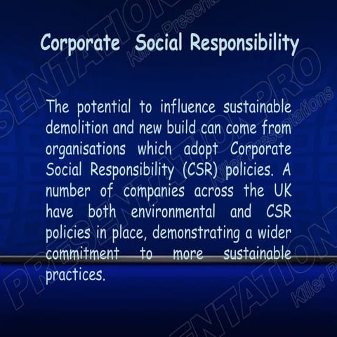 Corporate Social Responsibility in Sustainable Construction and ...