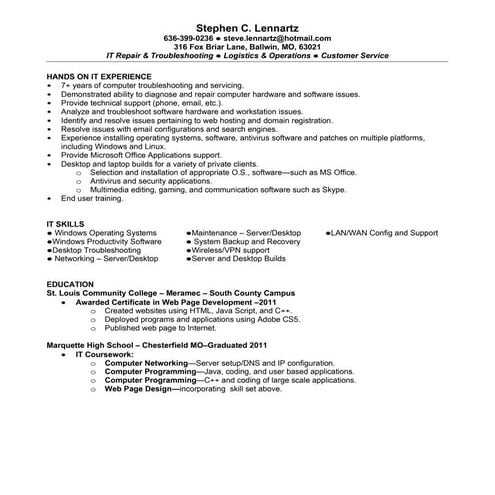 Stephen Lennartz-RESUME