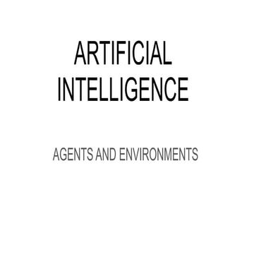 Artificial Intelligence in agent and Environment