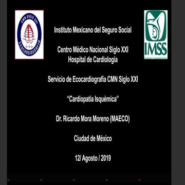 Generalidades de cardiopatia isquemica en ecocardiograma