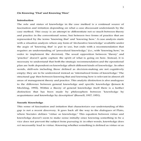 Knowing That and Knowing How | DOCX