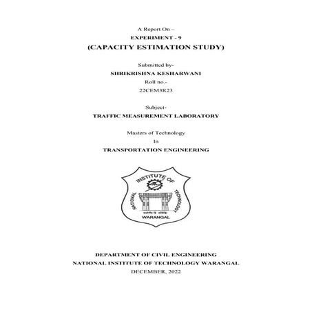 CAPACITY ESTIMATION STUDY _NATIONAL INSTITUTE