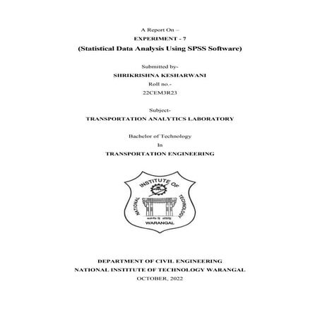 Statistical Data Analysis Using SPSS Software
